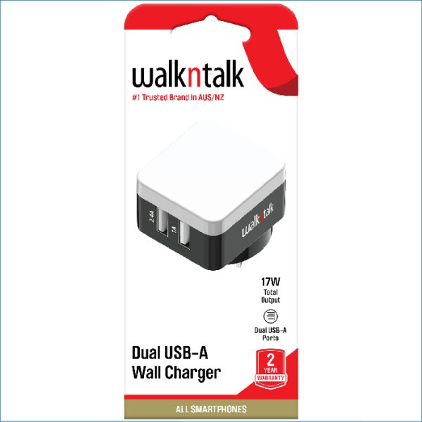 WNT WALL CHARGER WITH DUAL USB-A 3.4A