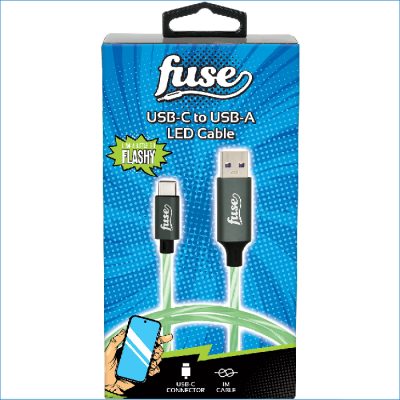 FUSE USB-C CABLE TO USB-A LED GREEN