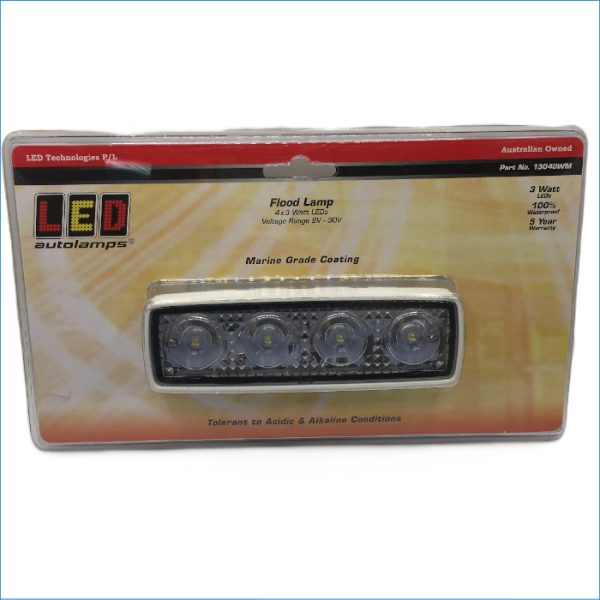 LED-13040WM-12 WATT FLOOD LAMP, WHITE BA