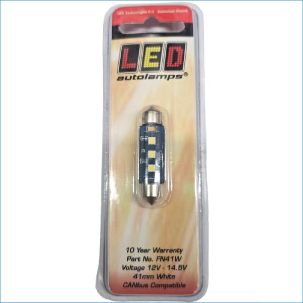 LED-FN41W-41MM WHITE FESTOON BULB, 12 VO