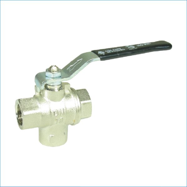 BLA-CHROME PLATED BRASS 3 WAY BALL VALVE